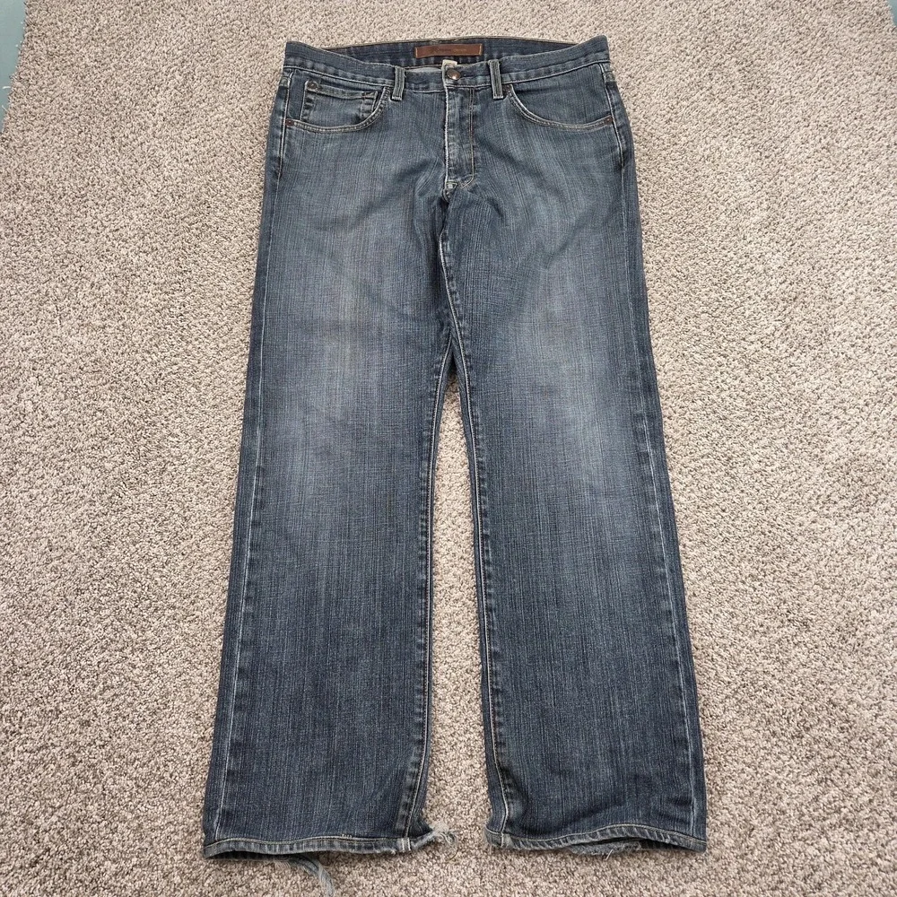 AGAVE Men's Jeans Size 34 (Fits 35x30.5) Relaxed Straight WATERMAN Distressed